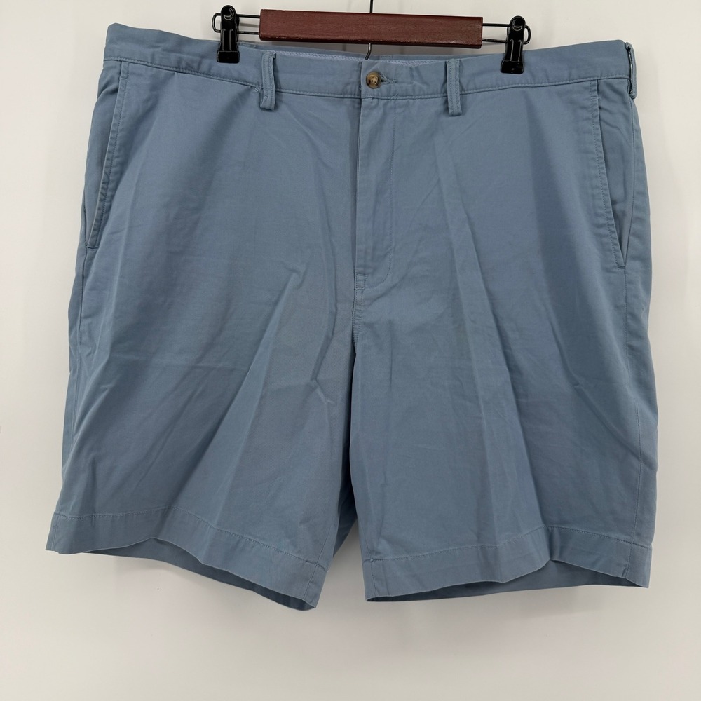 Polo Ralph Lauren Chino Shorts Mens 42 Blue Classic Fit Flat‎ Front Cotton